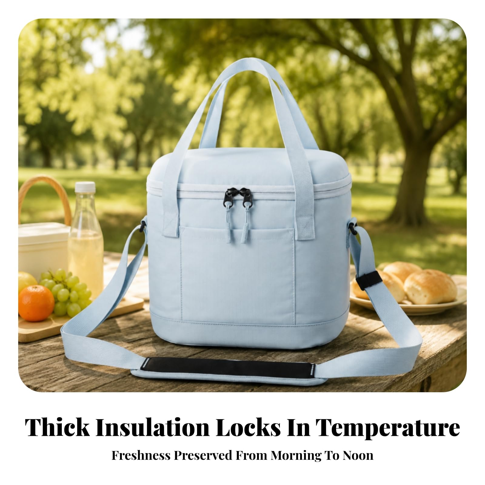 Borsa Termica con Tracolla Impermeabile | Isolante, Borsa Termica Ovale in Tessuto Oxford, Antistrappo, per spuntino-, Lavoro