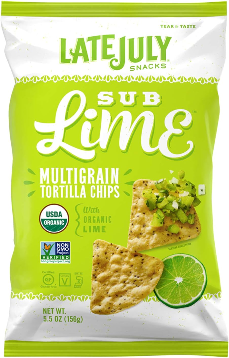 Late July Snacks Multigrain Sub Lime Tortilla Chips, 66 Oz