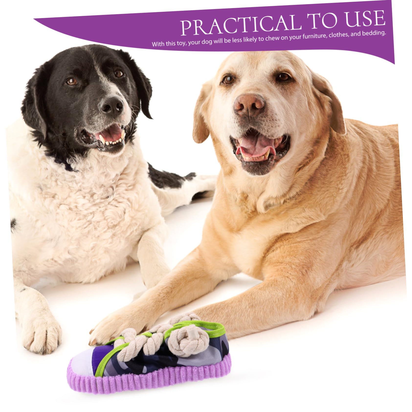 POPETPOP Juguete para Perros Resistente al Mordisco Cuerda de Algodón y Lona, Forma de Zapato Sonido, Adecuado para Cachorros Medianos y Grandes