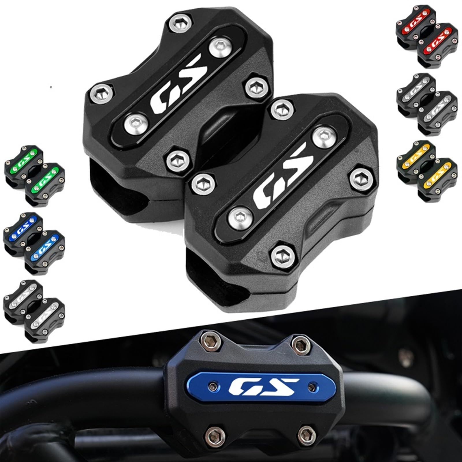 LOTFI Fit For BMW R1300GS R1300 GS R 1300 GS 2023 2024 Motorcycle 22mm/25mm/28mm Bumper Protection Engine Guard Block Accessories (Size : Red)