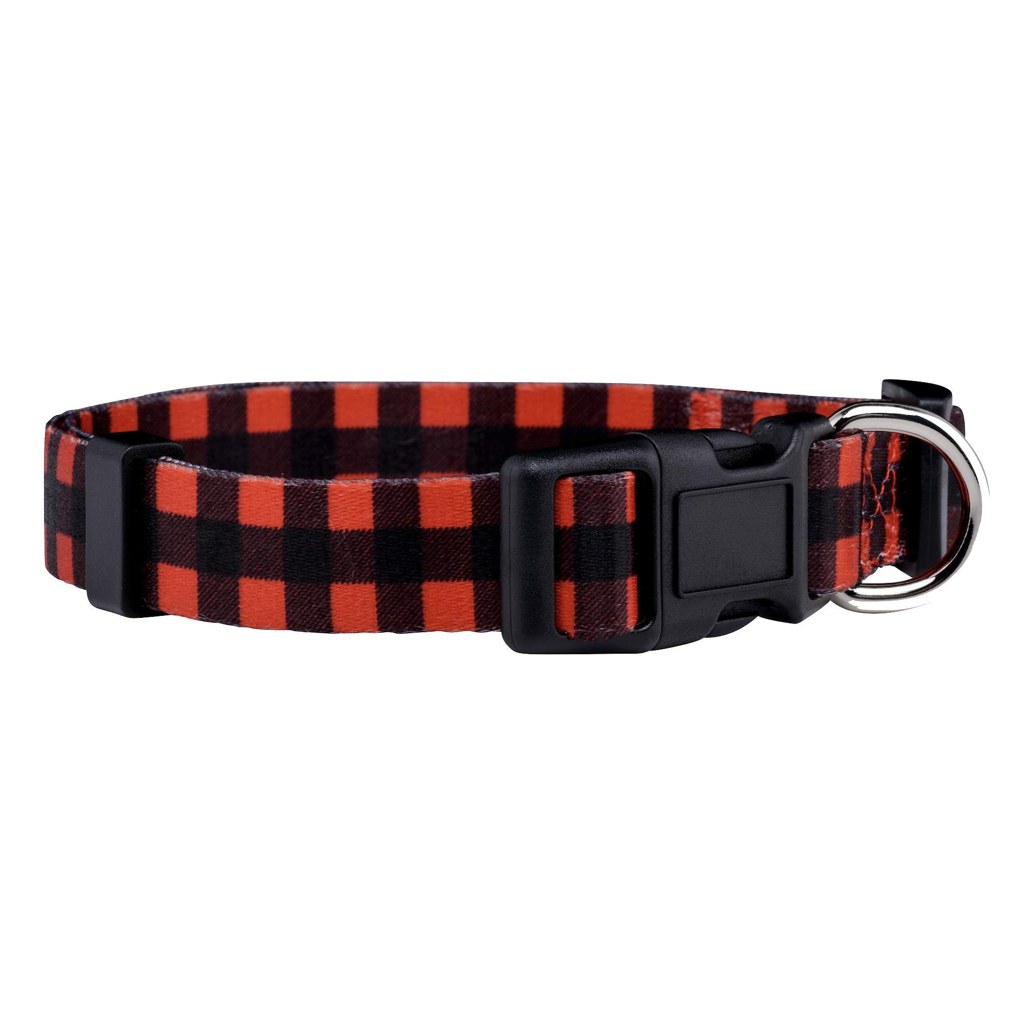 Native Pup Plaid Dog Collar | Red Lumberjack, Pink, Pastel, Blue | (Red, Small)