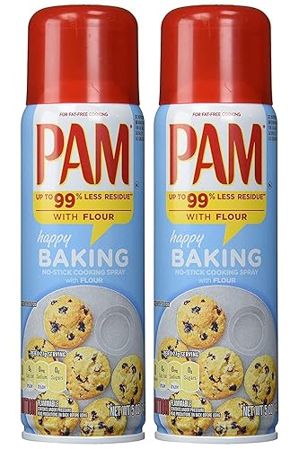 Pam - Aerosol antiadherente para cocinar, Happy Baking, con harina, peso neto, 5 onzas (4.97 oz) cada uno, paquete de 2