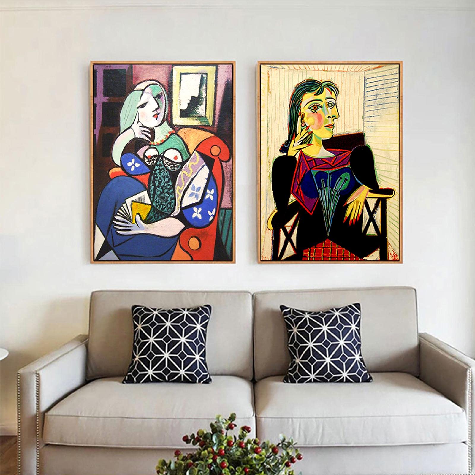 Affiche Picasso femme peinture sur toile colorée abstraite pour salon 60x80cm