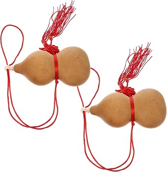2pcs Gourd Shaped Hanging Ornaments, Natural Gourd Creative Decor