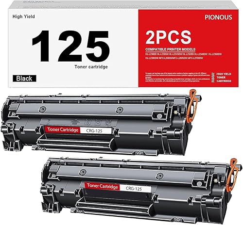 Cartucho de tóner negro de alto rendimiento 125 CRG-125 (paquete de 2): compatible con PINOS CRG125 Toner de repuesto para Canon imageCLASS LBP6000