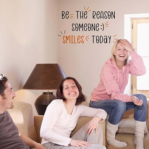 Miniatura 5 de Calcomanías de pared inspiradoras, Be The Reason Someone Smiles Today Positive Affirmation, calcomanía de decoración de pared motivacional para sala