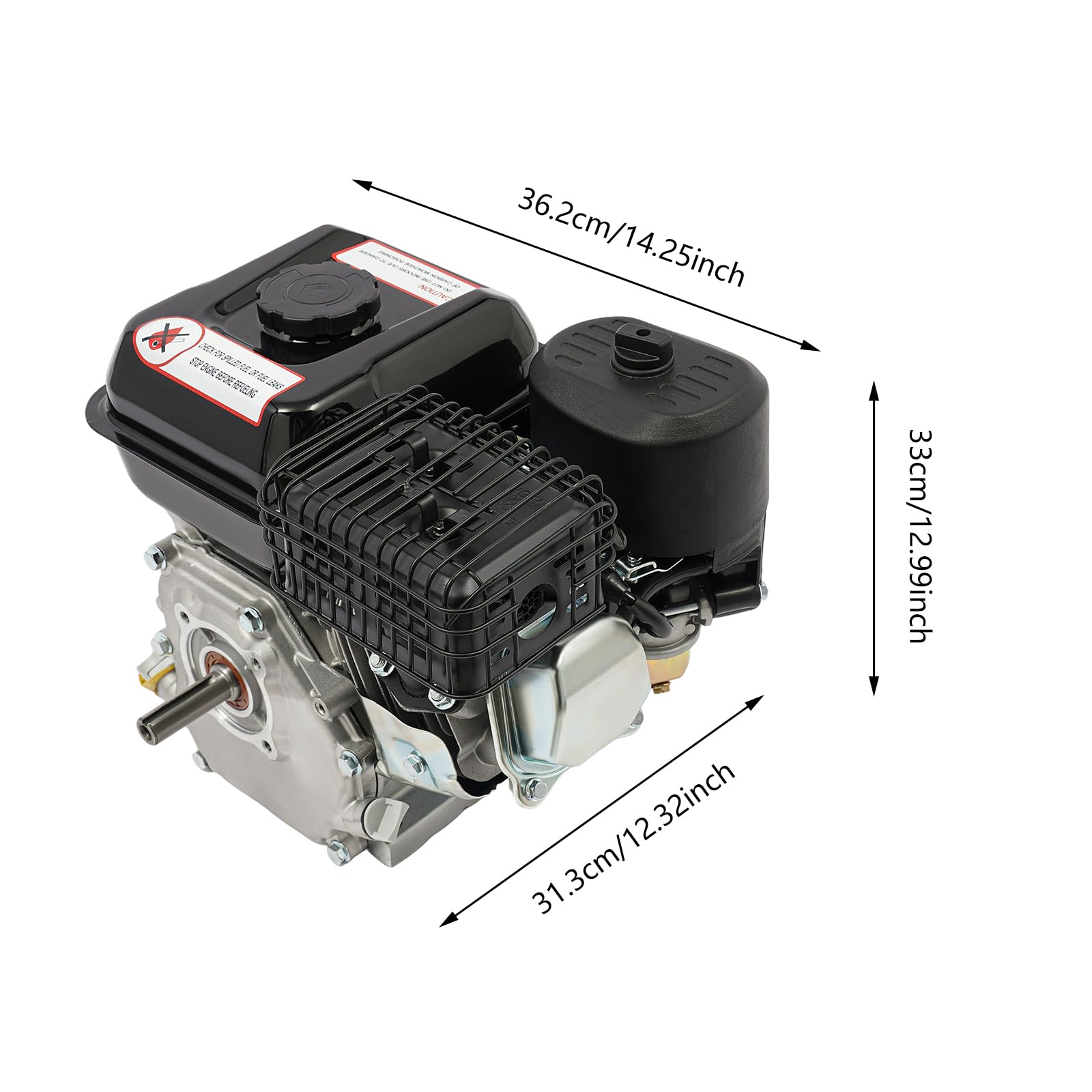 Motore a benzina da 7,5 CV, motore a 4 tempi, 3600 giri/min, motore go-kart 212 cc, cilindrata, serbatoio di carburante da 3,6 l, rilevatore di livello dell'olio per generatori, pompe dell'acqua