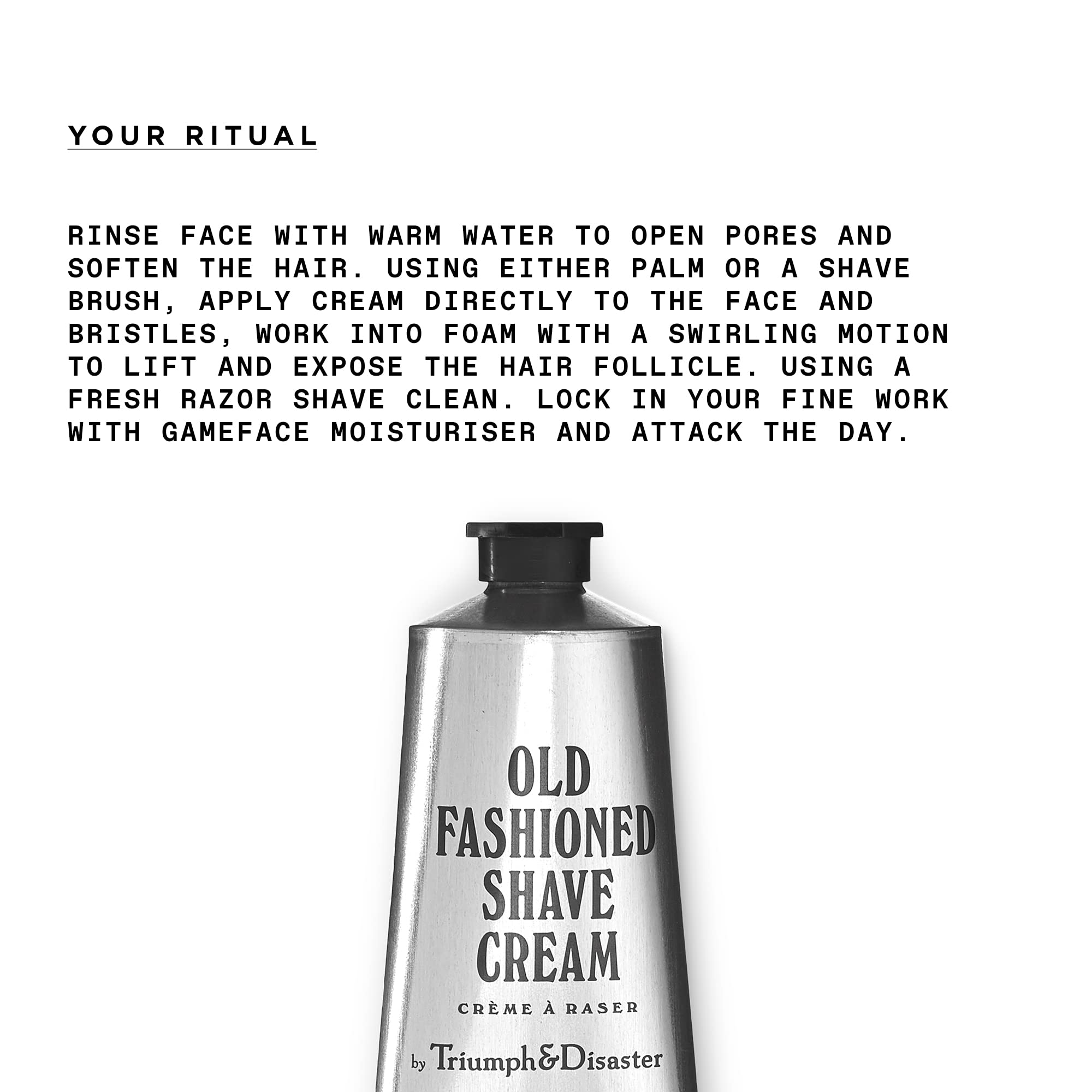 Triumph & Disaster Alte Art Shacle creme - 90 ml Tube (gibt 90 + Rasuren) - mit organischen Verbindungen Kokosöl-Extrakte und Wirkstoffe, um eine glatte enge und komfortable Nassrasur zu liefern