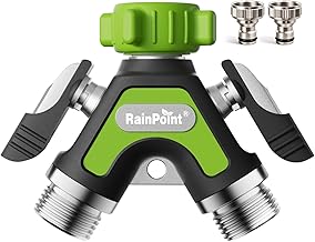 RAINPOINT 2 Way Water Dispenser 3/4 Inch Garden Hose Water Connector Green
