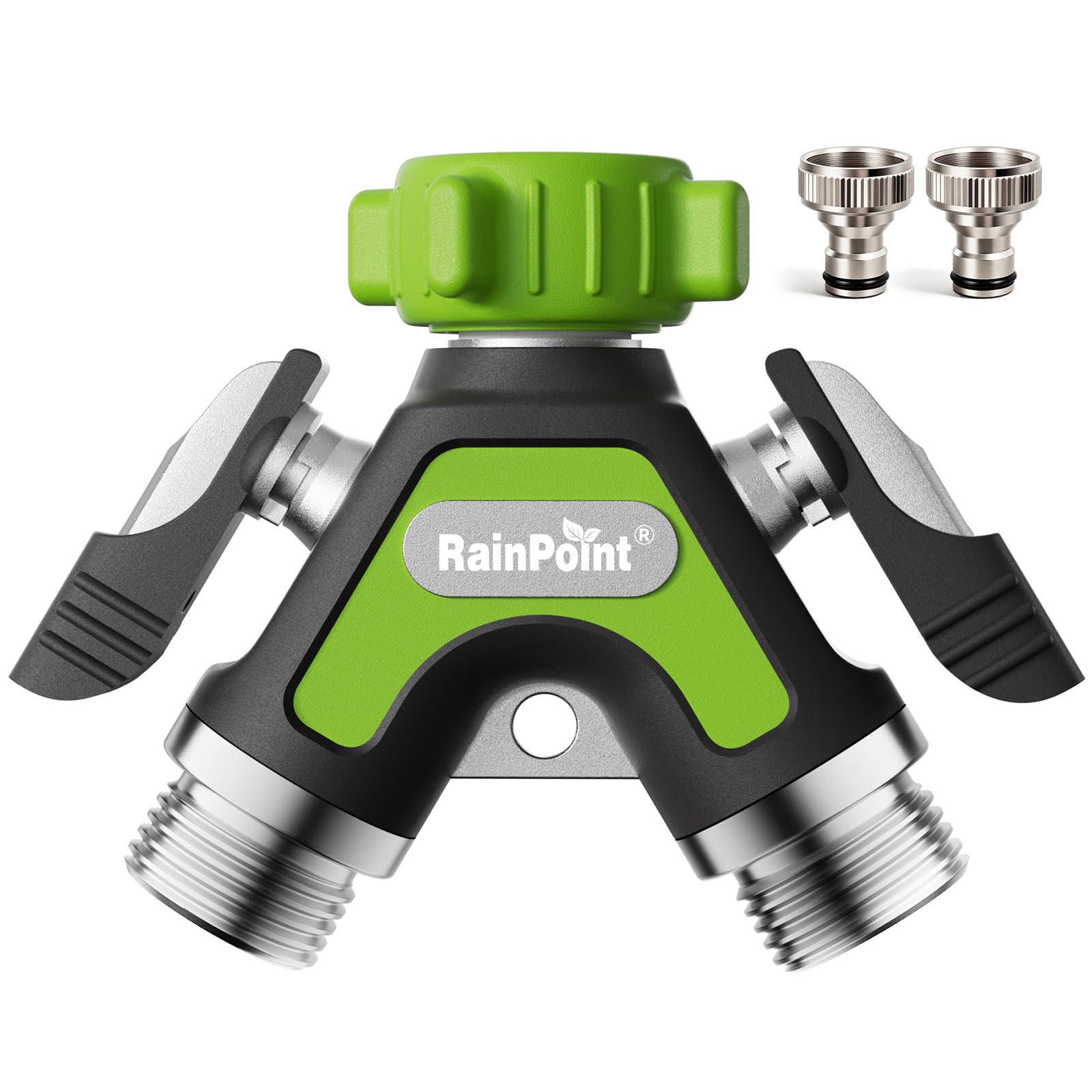 RAINPOINT 2 Wege Verteiler Wasser 3/4 Zoll, Gartenschlauch Verteiler Wasseranschluss Adapter, THD