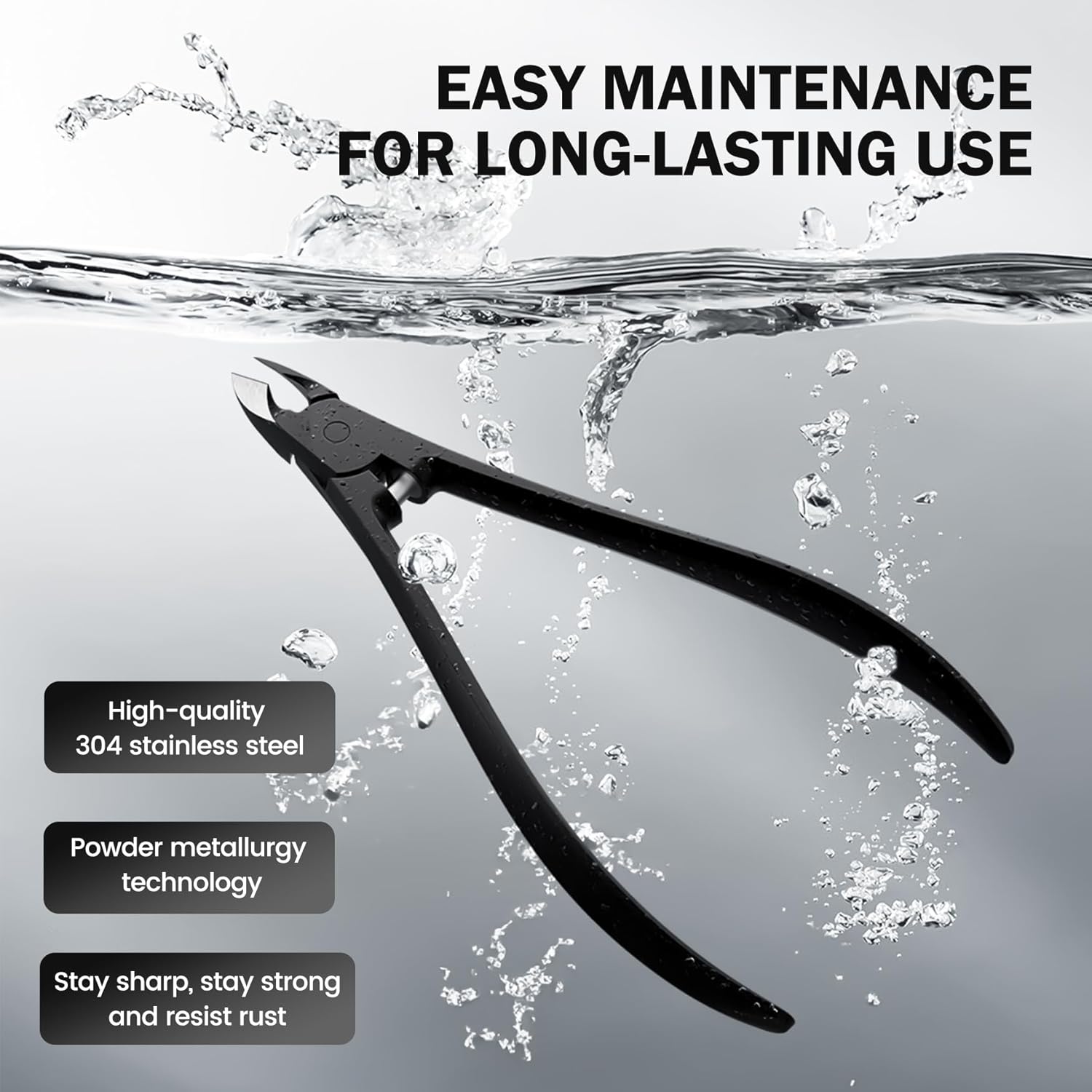 BEZOX Cuticle Cutters for Nails - Precision Half Jaw Cuticle Clippers, Stainless Steel Cuticle Trimmer for Manicure and Pedicure, Professional Cuticle Remover Tool - Black - Image 7