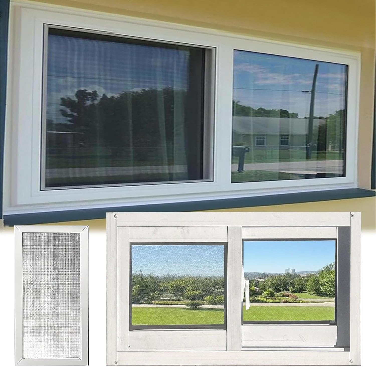 Ventana deslizante para sótano baño cobertizo y gallinero con mosquitera