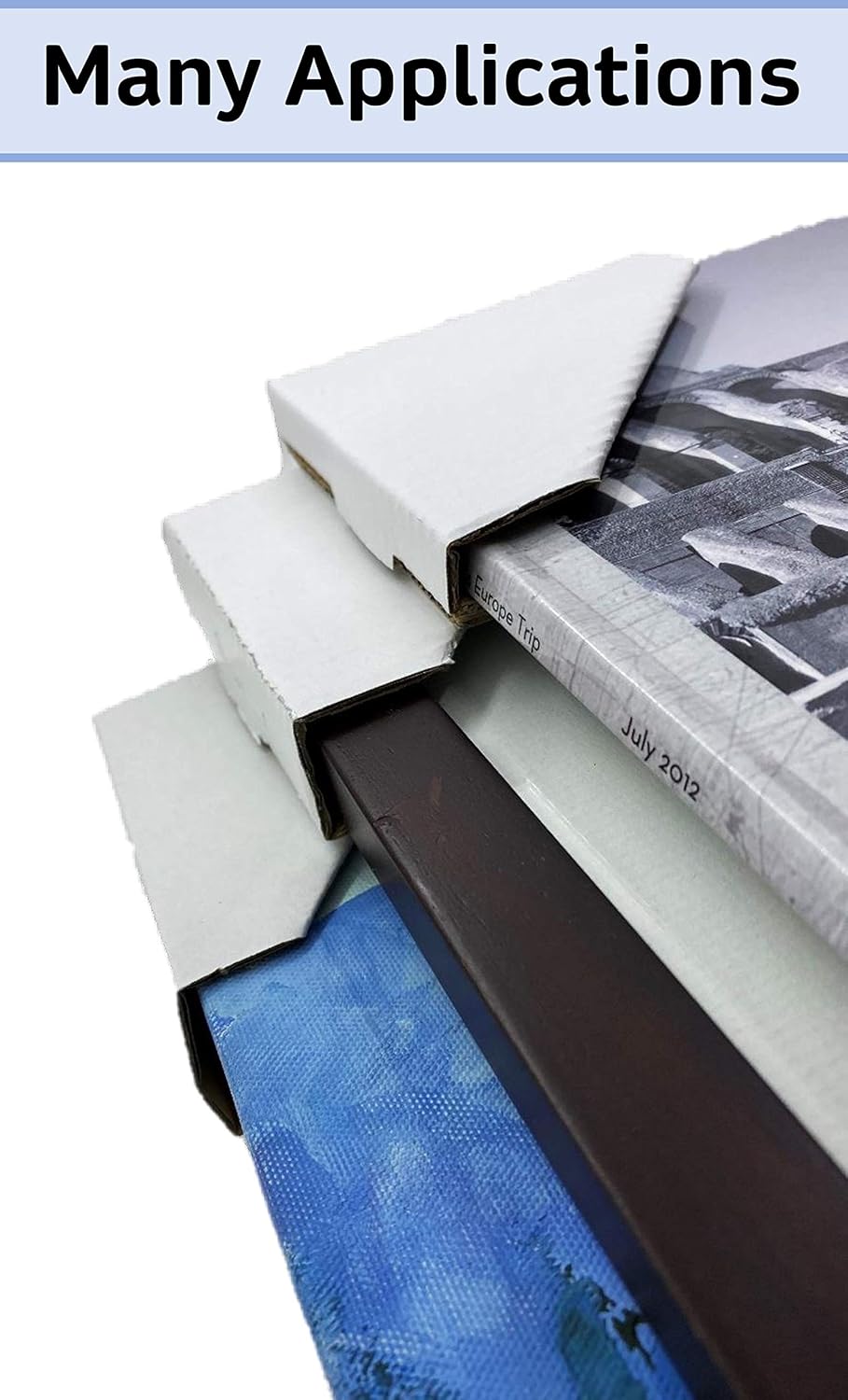 Jasel 40-Pack Adjustable Cardboard Corner Edge Protectors Made of 3-Layer Packaging Material for Picture Frame Artwork Book Album During Shipping Packing Storing or Moving, Depths 0.5-1.0- 1.5-inch : Industrial & Scientific