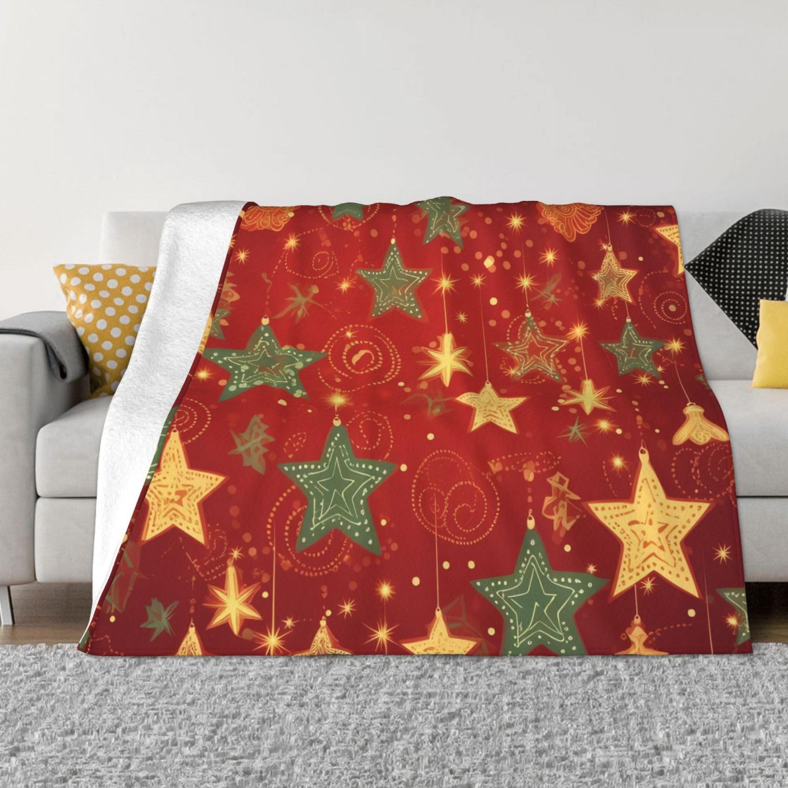 FodPand Christmas Fleece Blanket 50"x40" Lightweight Warm Throw Blanket for Bed Couch Cozy Air Conditioning Quilt All Seasons Decorative Fuzzy Blankets Gifts for Women Men