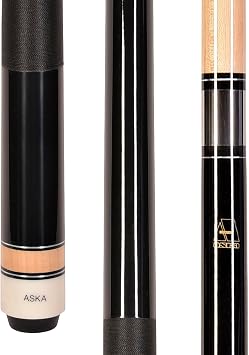 ASKA L2 Pool Cue Stick, 58 Canadian Maple Billiard Cue, 13mm Hard Tip, 5/16x18 Joint, Nylon Wrap, Multiple Weights & Colors