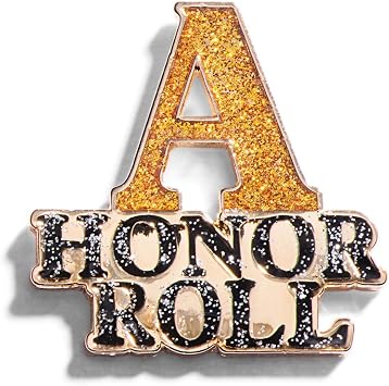 TCDesignerProducts A Honor Roll Glitter Award Pins, Pack of 12