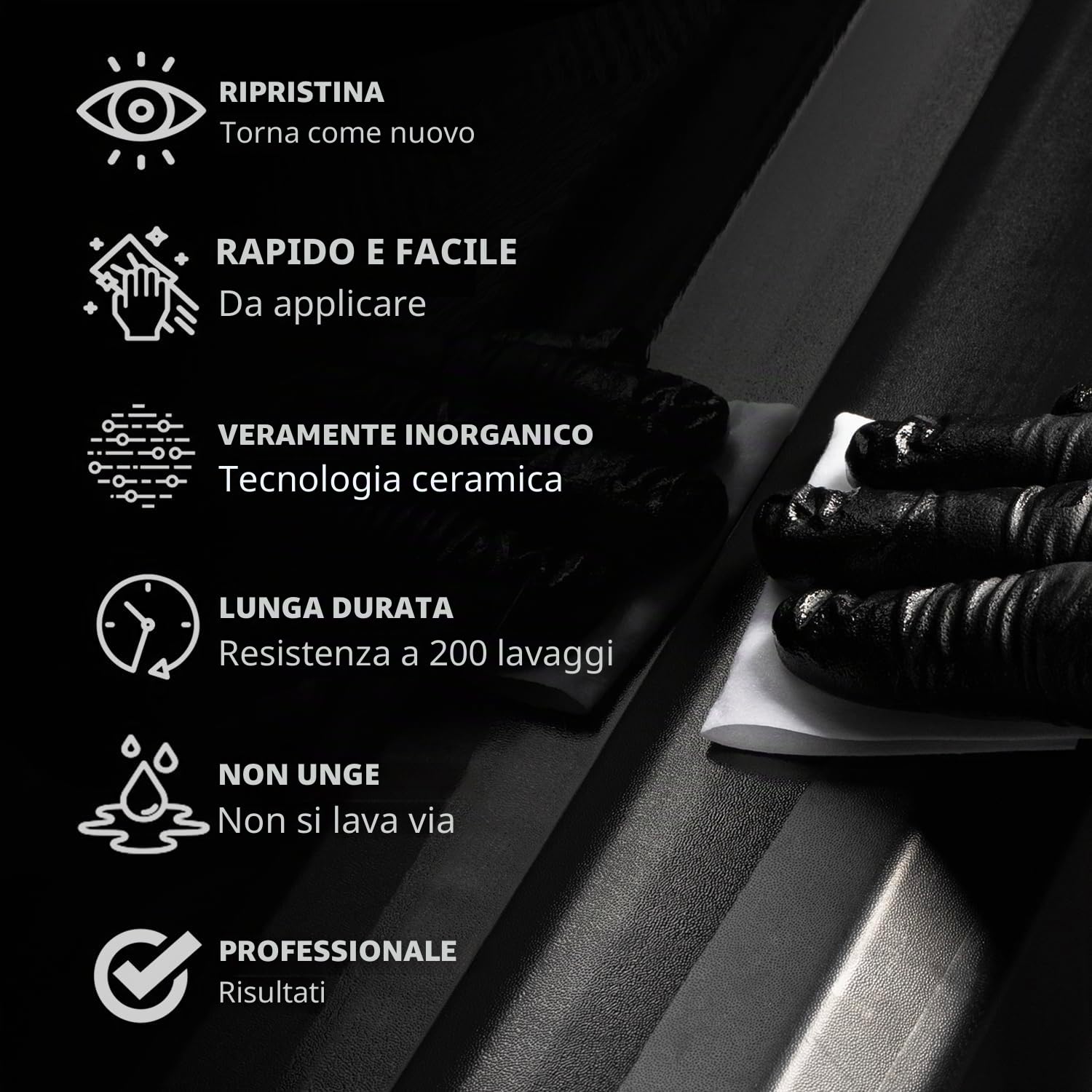 CERAKOTE Kit di Rivestimento in Ceramica per Bordi - Riparatore Rapido per Bordi in Plastica - Ripristino Garantito per Durare Oltre 200 Lavaggi – Un Rivestimento in Ceramica, Non Una Cera