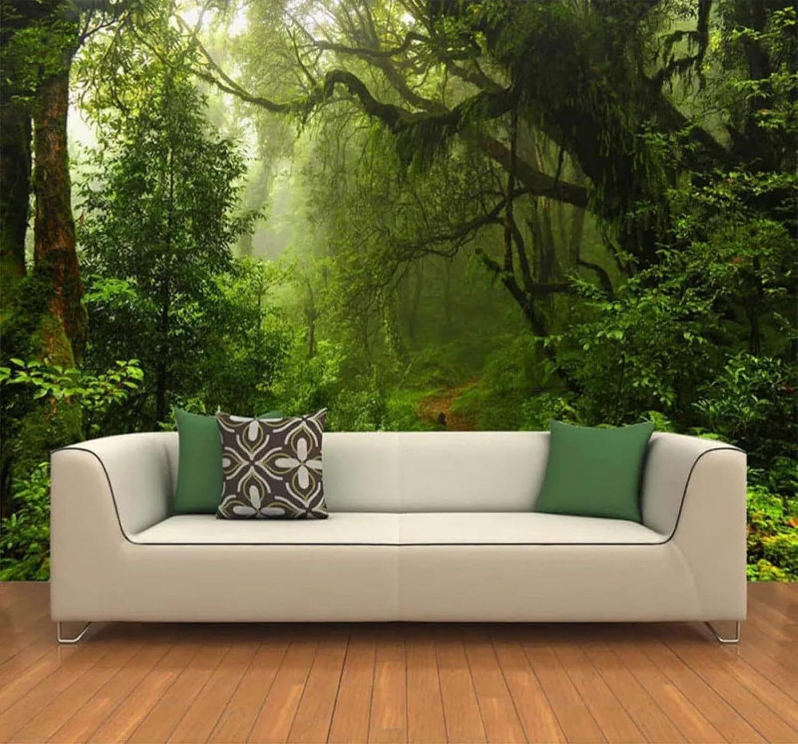 Xlming 150Cm×105Cm(B×H) Fresh Three Dimensional Green Jungle Scenery 3D Wallpaper Luxury Home Dining Decor Paste Sofa Living Room The Wall For Bedroom Mural-150Cm×105Cm