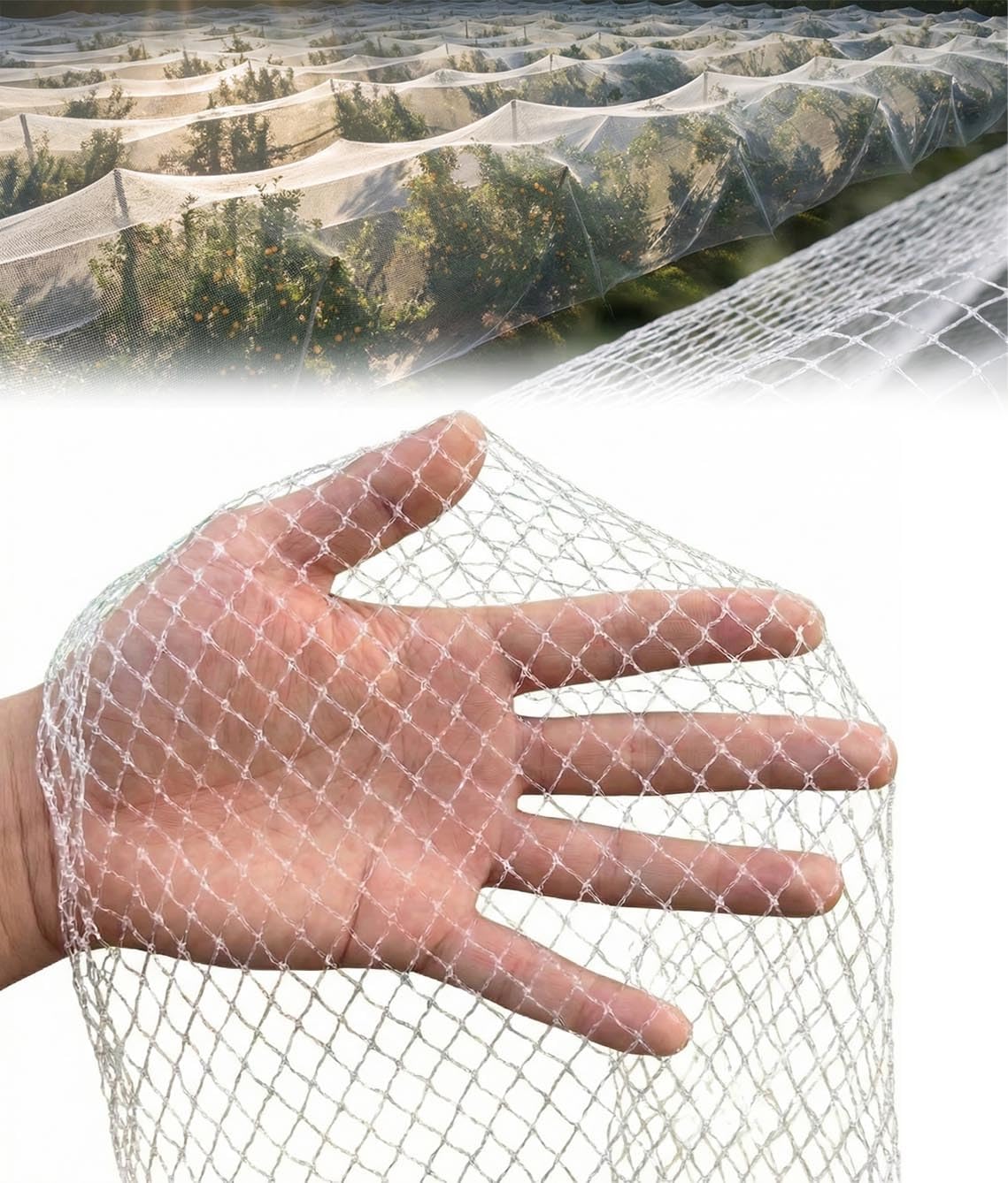 Malla Antipajaros Alta Resistencia, Antigranizo Malla 5 mm, Polietileno Red Antipalomas Antienvejecimiento para Árboles Frutales, Huertos, Flores(4 x 10m)