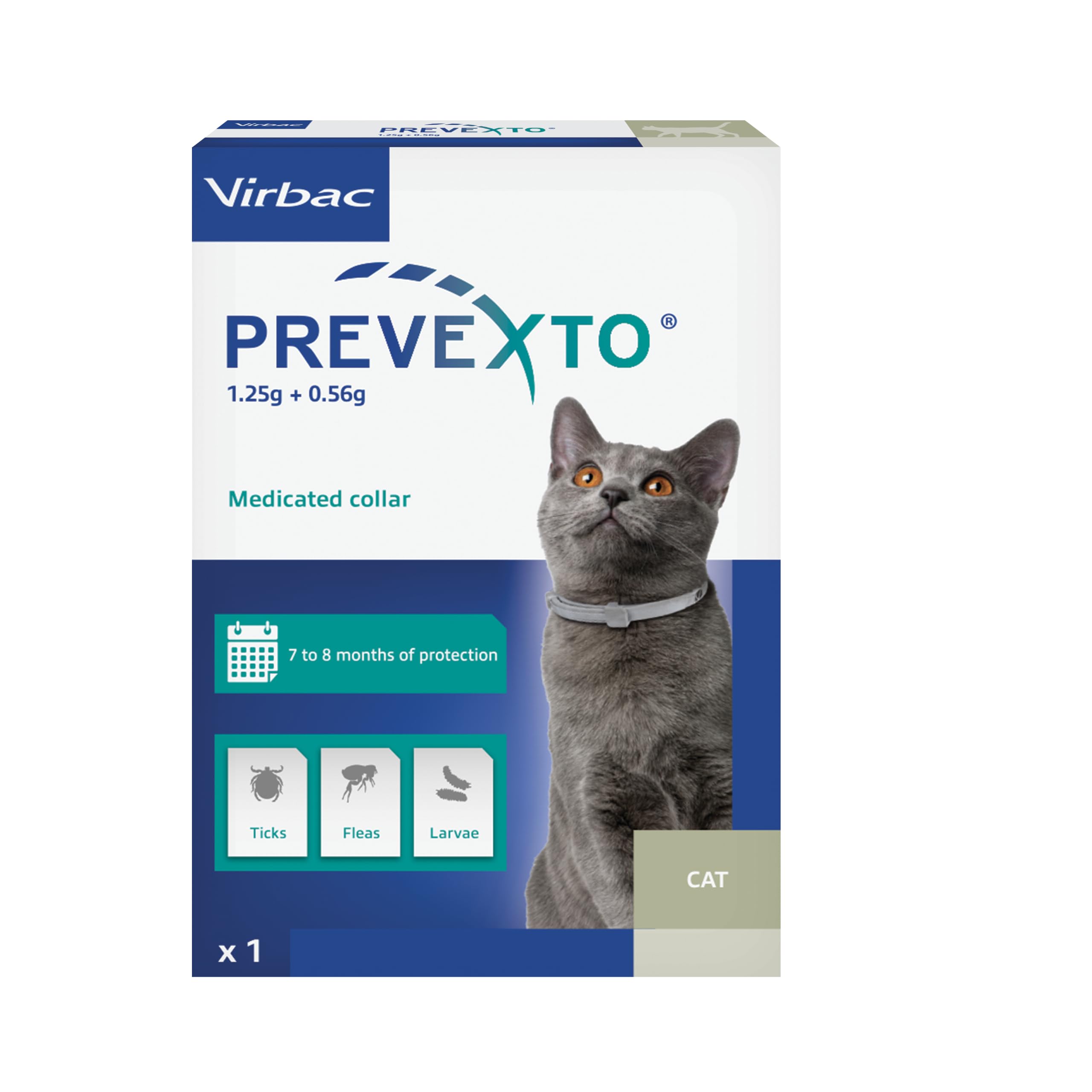 Virbac Prevexto Flea & Tick Collar for Cats | Up to 8 Months' Protection