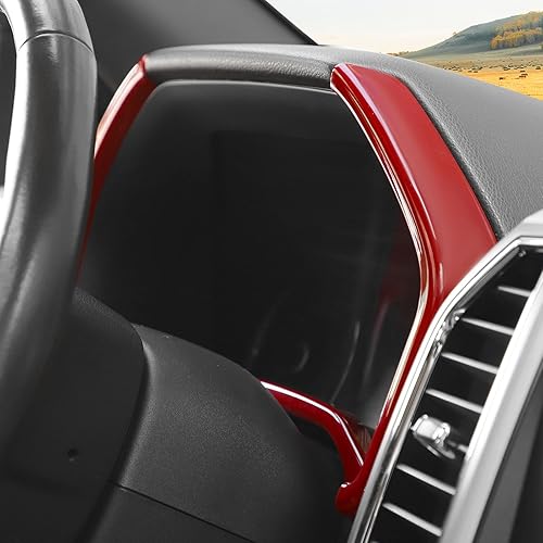 Miniatura 7 de RT-TCZ Para F150 Panel de instrumentos Panel de instrumentos cubierta de ajuste rojo para Ford F150 2015-2020 Accesorios interiores rojos 3 unids