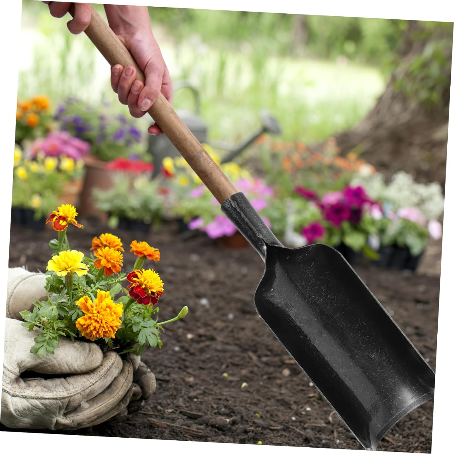 Practical Garden Shovel Heavy-Duty Metal Tool for Digging Planting and Weeding for Outdoor Gardening Activities and Versatile Garden Spade for Home Use