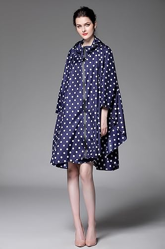 Miniatura 5 de NUUR Poncho de lluvia para mujeres y adultos, unisex, con capucha, con cremallera, impermeable, reutilizable, para senderismo, con bolsillos