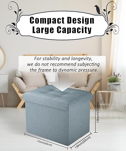 Miniatura 34 de Taburete otomano de almacenamiento otomano con reposapiés, banco plegable con almacenamiento, dormitorio de estudiantes y entrada, 16 x 12 x 12