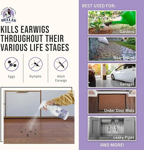 Miniatura 2 de Bella's Barrier - Repelente de tijeras, mata y repele tijeretas, insectos, hormigas, aerosol para moscas y más, espray para el hogar, spray para