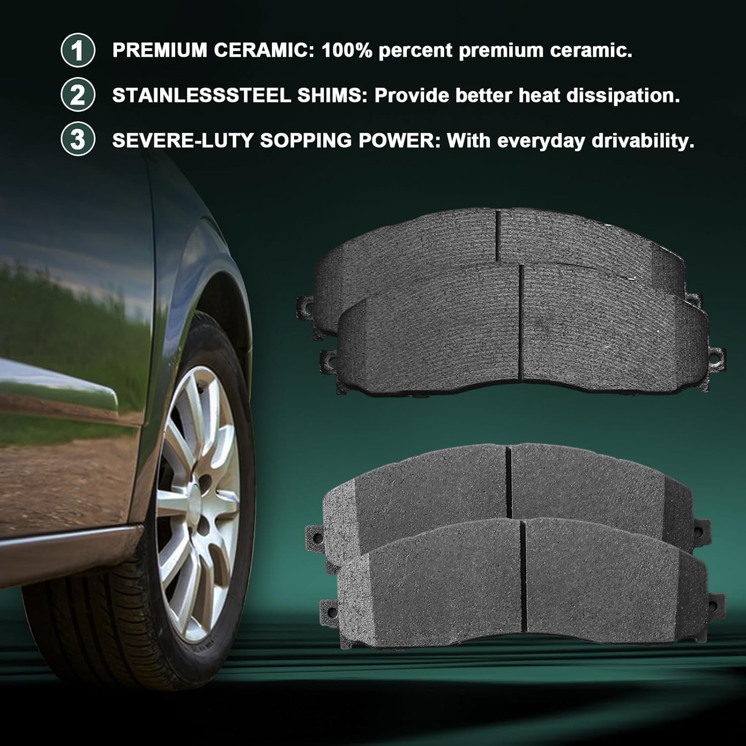 D1680 D1691 Ceramic Brake Pads Front Rear Brake Pads Brakes Kits for Ford F-250 F-350 Super Duty 2013-2021, For Ford F-450 Super Duty 2013-2016,8PCS