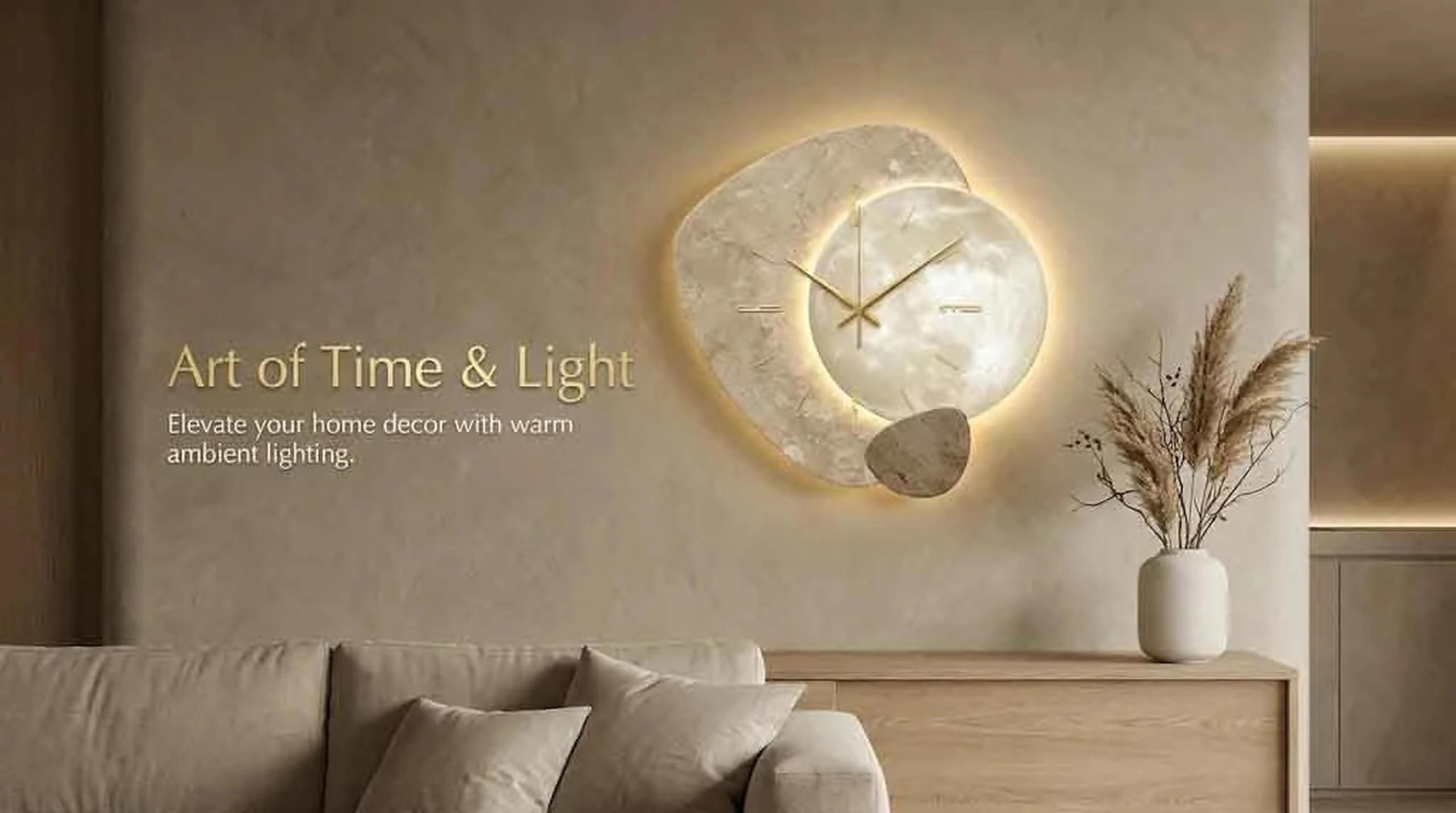 Creativo orologio da parete a LED e grande orologio da parete per soggiorno, movimento silenzioso e luminoso, per decorazione domestica, ufficio, corridoio, struttura 3D in porcellana con cristallo