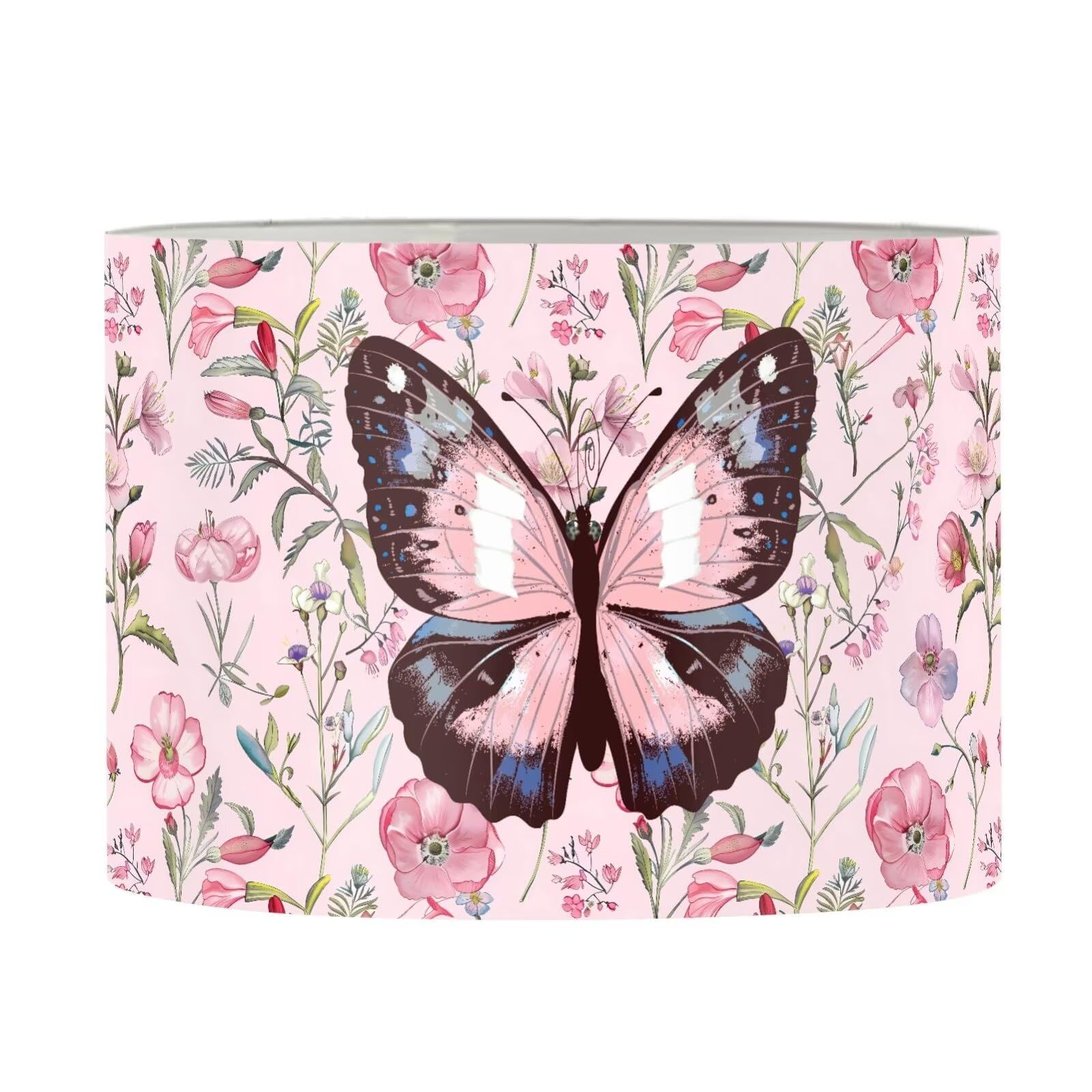 FANCOSAN Home Decorative Lampshade Fantastic Pink Floral Buttefly Desk Floor Light Cover Well Constructed Lamp Shade Cover L — image 1