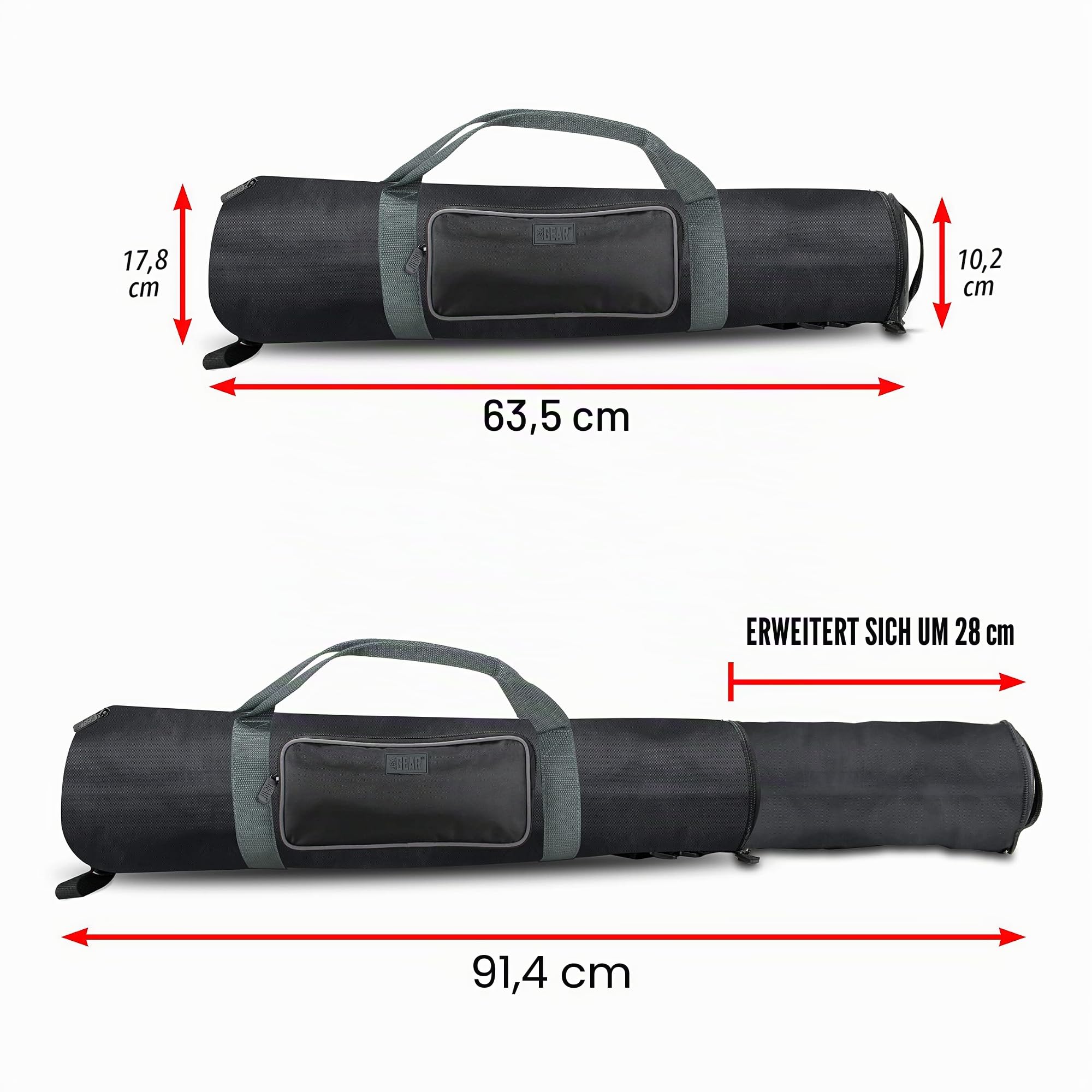 USA Gear Gepolsterte Stativ-Tasche mit erweiterbarem Fach & Zubehör Aufbewahrung. für Hama Einsteiger-Dreibeinstativ Manfrotto Stativ Hähnel SIRUI usw