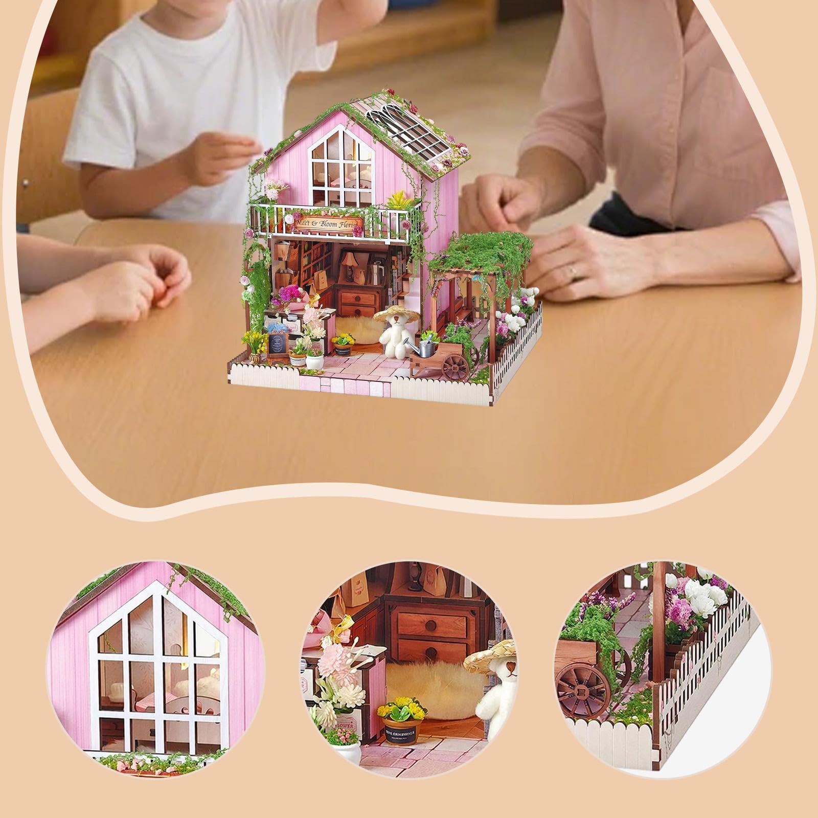 Kit in Miniatura Fai da Te per Casa delle Bambole, con Mobili, Hobby Fai da Te, Lavori in Legno, Giocattoli, Decorazione da Scrivania, Mini