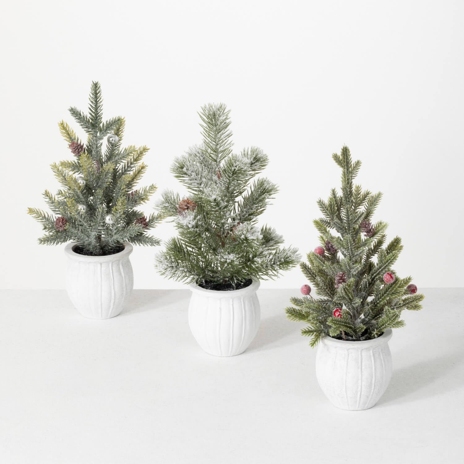 Sullivans Potted Pine Tree Set/3, Christmas Décor Trees, Holiday Decor, Christmas Tabletop Trees, Mantle Decor, Christmas Decorations