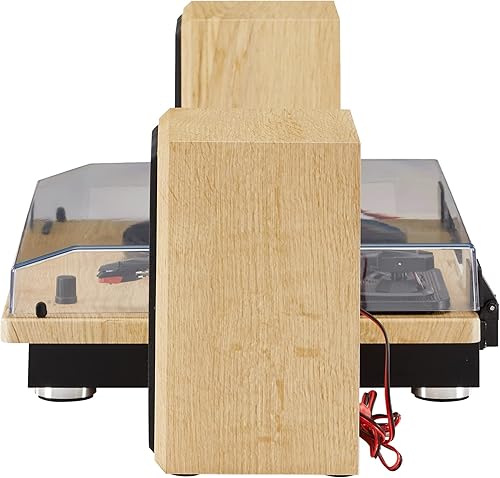 Miniatura 4 de Crosley CR6043A-NA Brio Sistema de estante giratorio Bluetooth con altavoces incluidos, natural