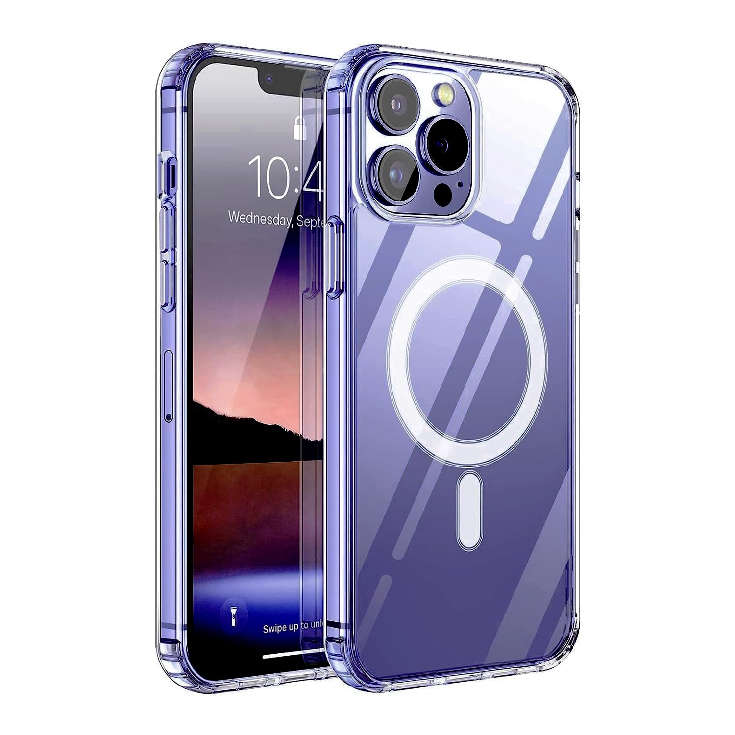 Unknown Brand iPhone 14 Pro Case, Clear Magnetic Case, Shockproof Military-Grade Protection, Wireless Charging Compatible, Clear