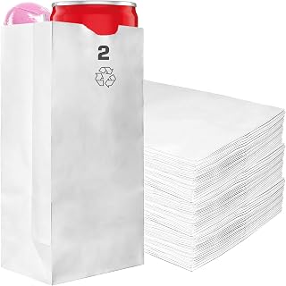EcoQuality Kraft White Paper Bags - 2LB Capacity, Small, Multi-Use (100 Pack)