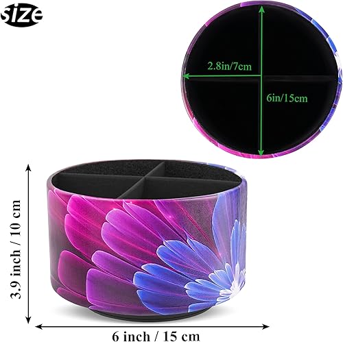 Miniatura 2 de LIZIMANDU Organizador redondo de cuero para suministros de arte soporte de control remoto giro de 360 grados soporte multifuncional para lápices