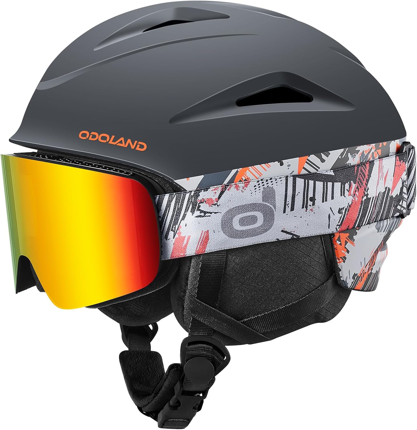Odoland Ski & Snowboard Helmet with Goggles - Shockproof, Audio Compatible, Adjustable for Adults Youth Men Women