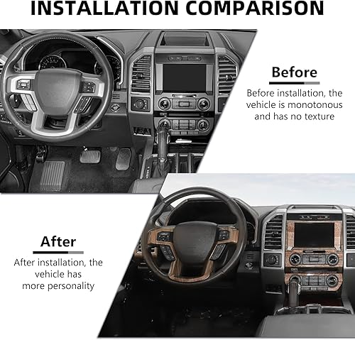 Miniatura 2 de para F150 Kit de moldura interior, 11 piezas de tablero de consola central y cubierta de panel de navegación compatibles con accesorios interiores