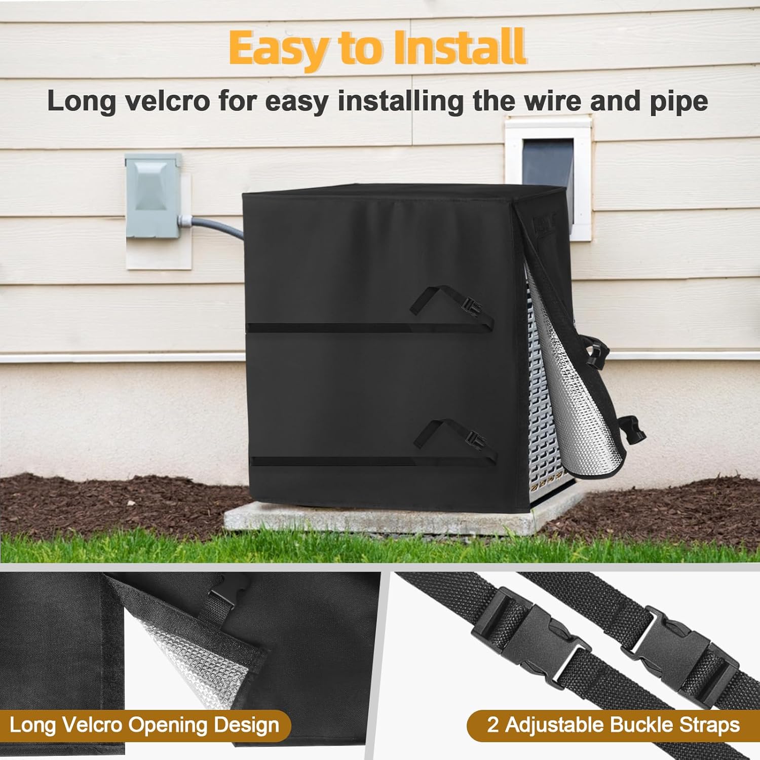 Winter Air Conditioner Covers for Outside Units, Winter AC Cover with 3 Layers Insulation, Heavy Duty Air Conditioner Cover for Winter Insulation, Waterproof AC Unit Covers, 30"W x 30"D x 32"H