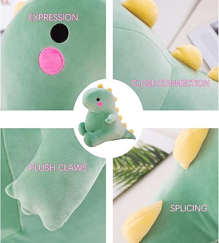 Vista 5 de Lindos juguetes de peluche de dinosaurio gordo, muñecos de peluche suaves, peluches de dinosaurio, lindos regalos de cumpleaños para niños y niñas