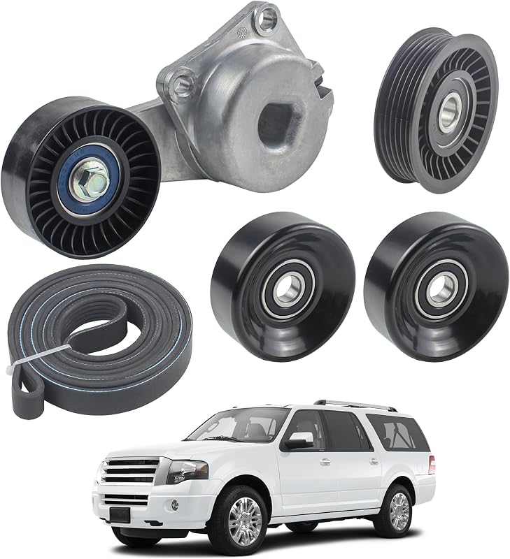 Kit de Polias e Tensor da Correia Serpentina YzusGomumu para Ford e Lincoln – Conjunto com 5 peças