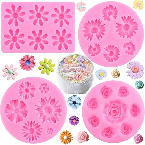 Vista 53 de Zixiang Molde de caramelo de flores de rosa, moldes de fondant de hojas, moldes de flores de peonía, moldes de silicona para azúcar, manualidades