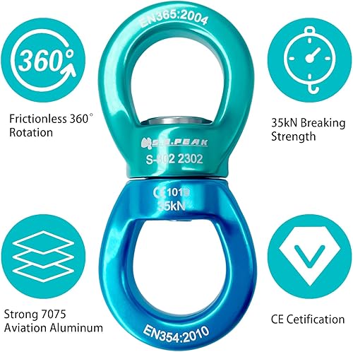 Miniatura 6 de Columpio giratorio de 35 kN, gancho giratorio seguro certificado CE, dispositivo giratorio de 360, accesorio colgante silencioso para columpio de