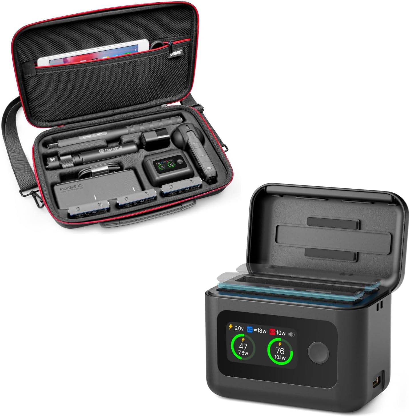 SYMIK Charging Case and Carrying Case for Insta360 X5