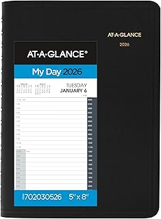 AT-A-GLANCE 2026 Appointment Book Planner, Daily, 5" x 8", Small, 24-Hour, Black (702030526)
