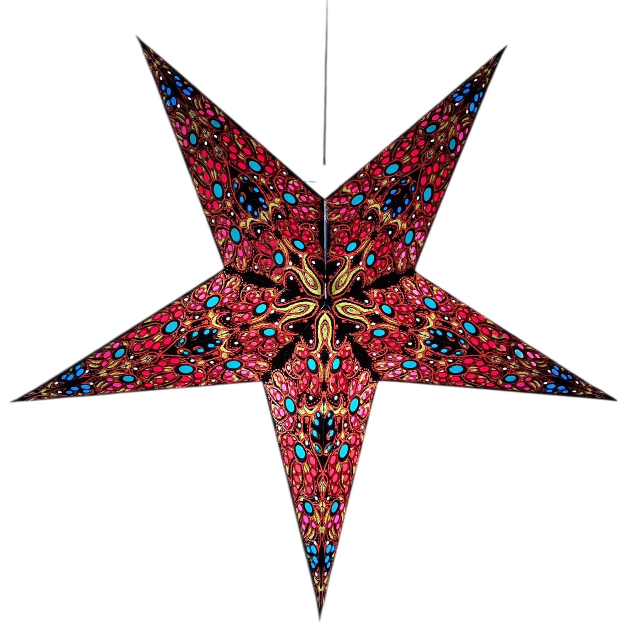 YEPSIO Lantern Lampshade Paper Star Light Shades Large 60cm Hanging Decorations for Christmas Wedding Home Decoration Birthday Party Foldable 5 Pointed Star (Black, Rust, Blue) โ image 1