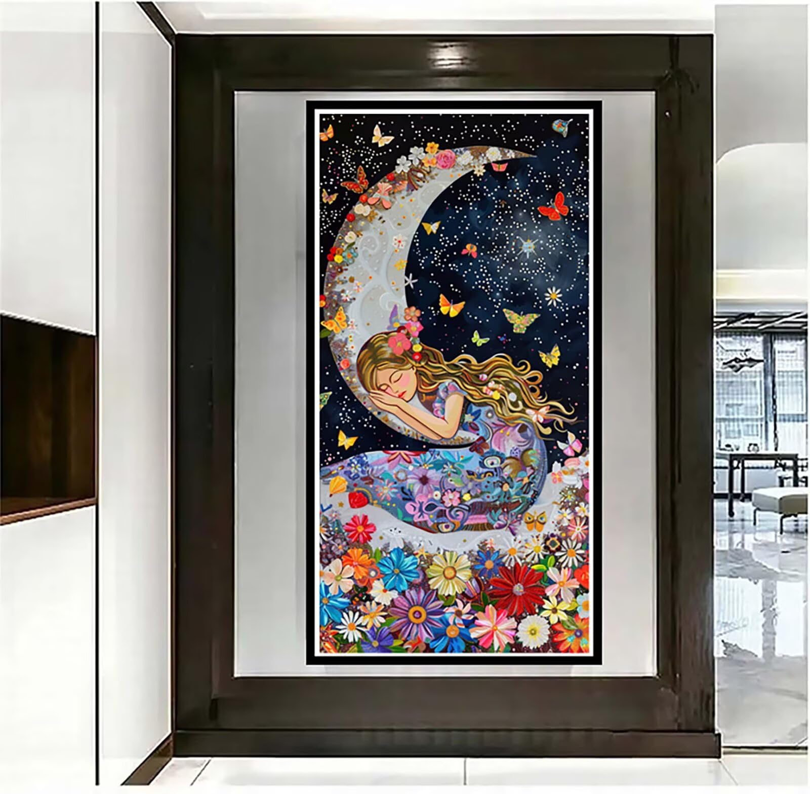 Dipingere con i Numeri Adulti Donna, Dipingere con i Numeri Fiore, Fai da te Paint by Numbers per Principianti, Hobby Creativi Adulti, Painting by Numbers per Decorazioni Casa Regalo 100x200cm X-5817